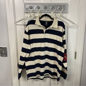 NEW Navy & White Stripped Long-sleeve Faded Glory